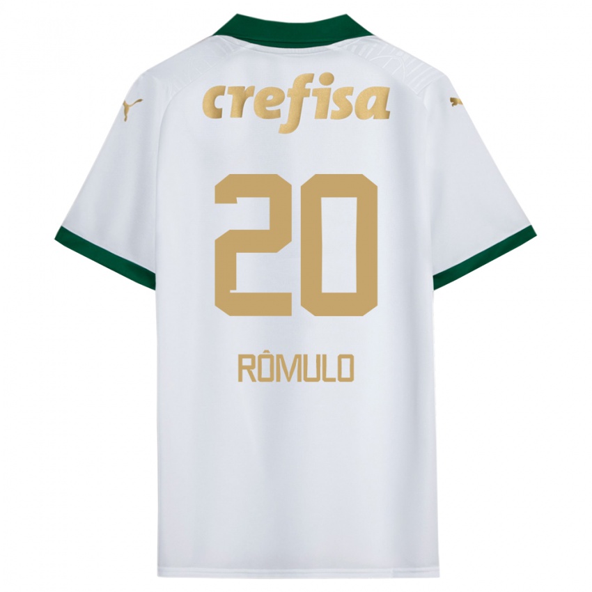 Niño Camiseta Rômulo #20 Blanco Verde 2ª Equipación 2024/25 La Camisa