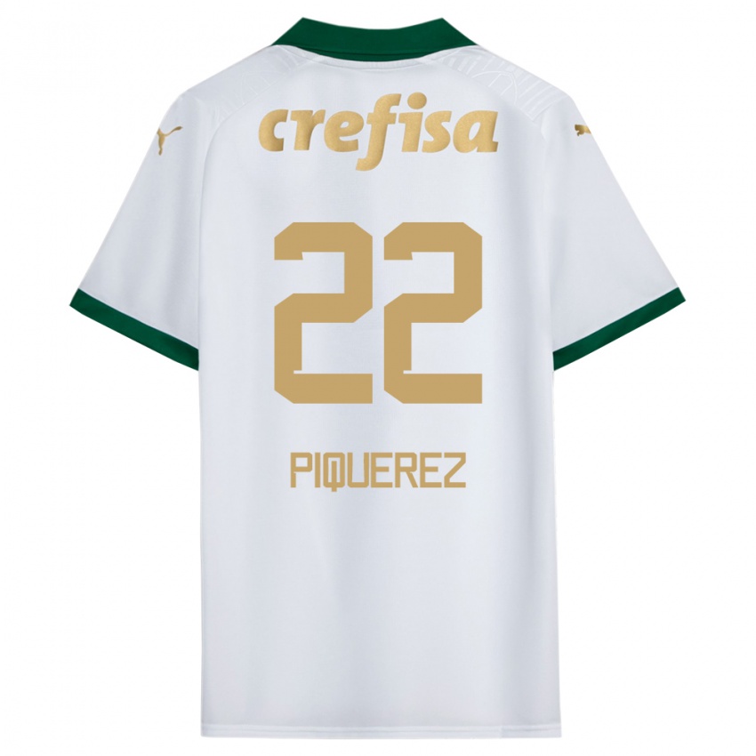 Niño Camiseta Joaquin Piquerez #22 Blanco Verde 2ª Equipación 2024/25 La Camisa