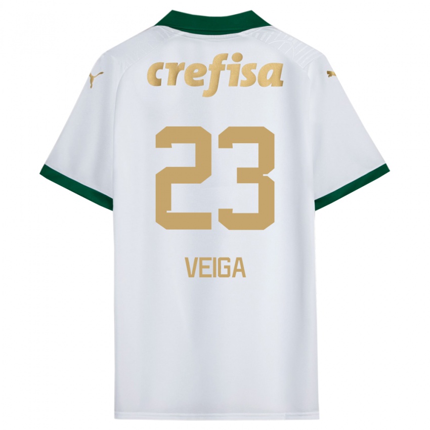 Niño Camiseta Raphael Veiga #23 Blanco Verde 2ª Equipación 2024/25 La Camisa