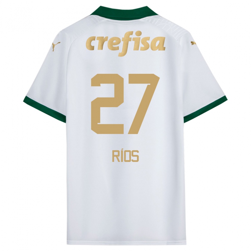 Niño Camiseta Richard Ríos #27 Blanco Verde 2ª Equipación 2024/25 La Camisa