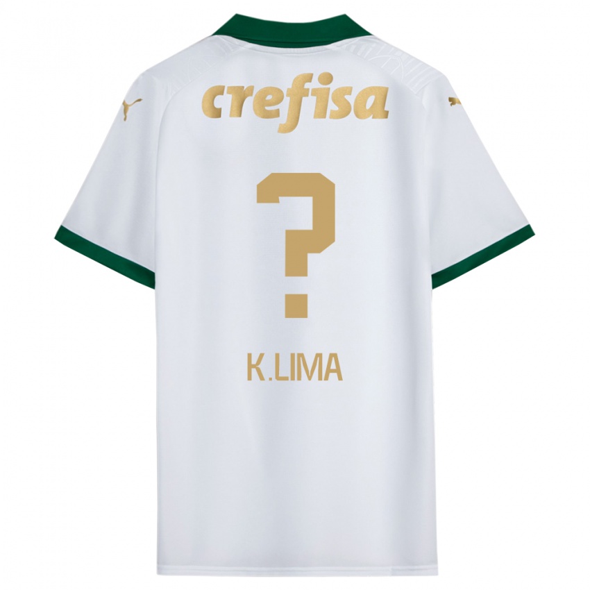 Niño Camiseta Kauan Lima #0 Blanco Verde 2ª Equipación 2024/25 La Camisa