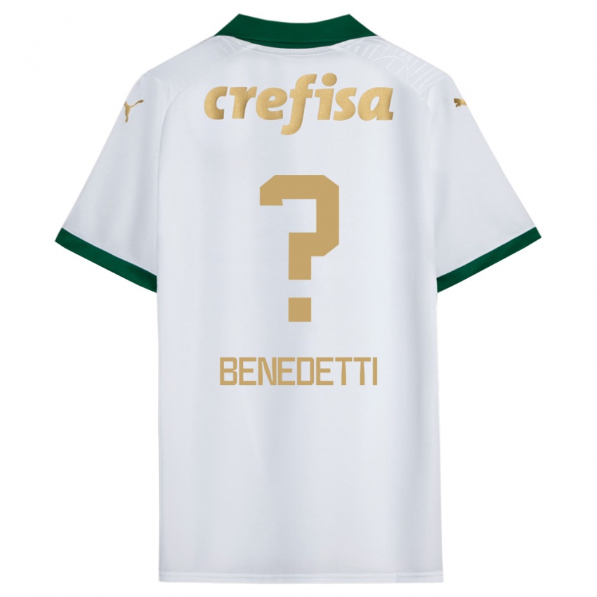 Niño Camiseta Luis Benedetti #0 Blanco Verde 2ª Equipación 2024/25 La Camisa