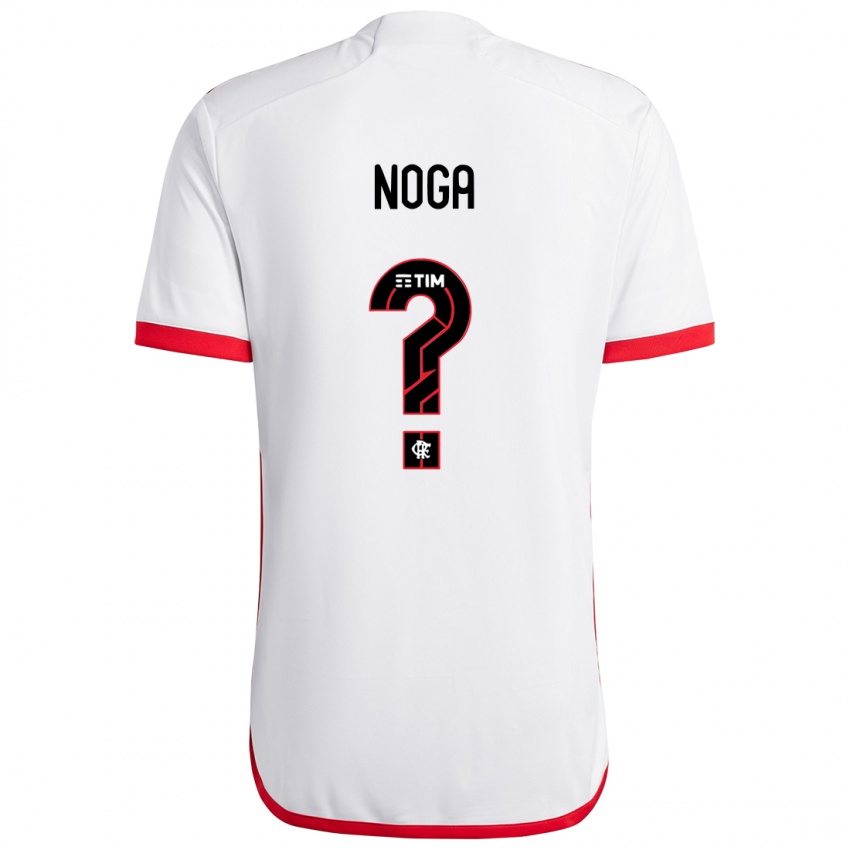 Niño Camiseta Gabriel Noga #0 Blanco Rojo 2ª Equipación 2024/25 La Camisa