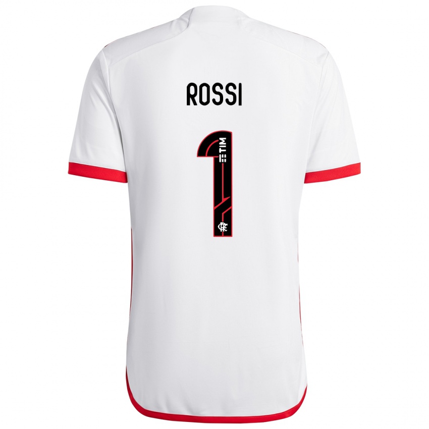 Niño Camiseta Agustin Rossi #1 Blanco Rojo 2ª Equipación 2024/25 La Camisa