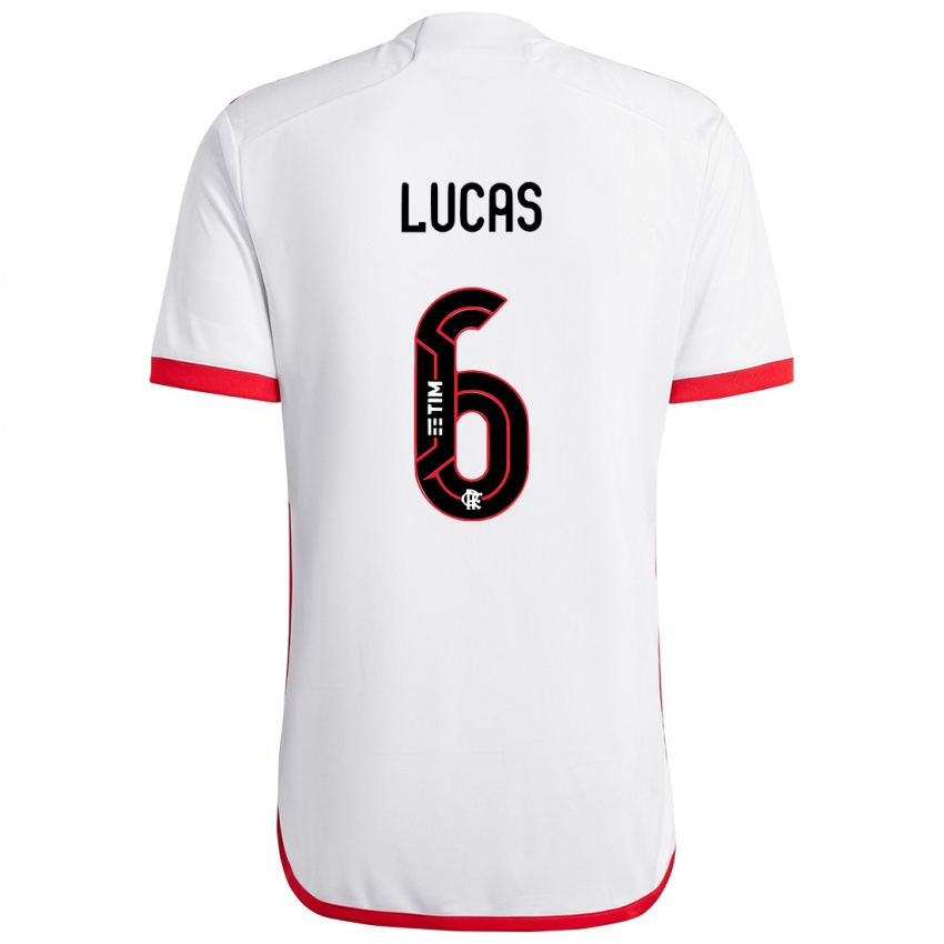 Niño Camiseta Ayrton Lucas #6 Blanco Rojo 2ª Equipación 2024/25 La Camisa