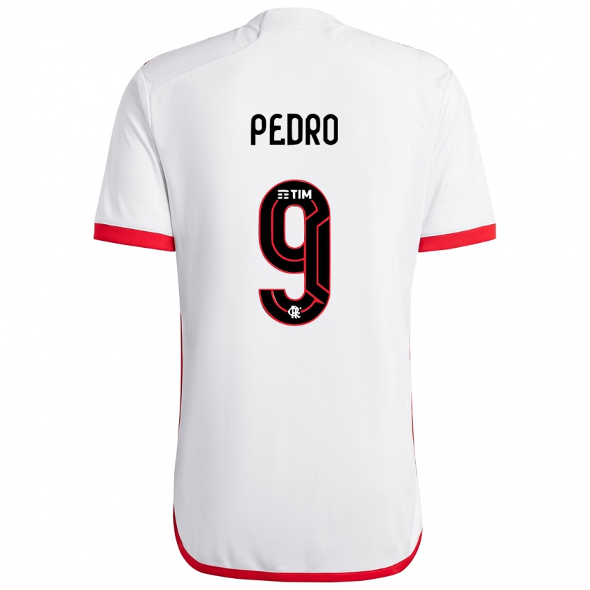 Niño Camiseta Pedro #9 Blanco Rojo 2ª Equipación 2024/25 La Camisa