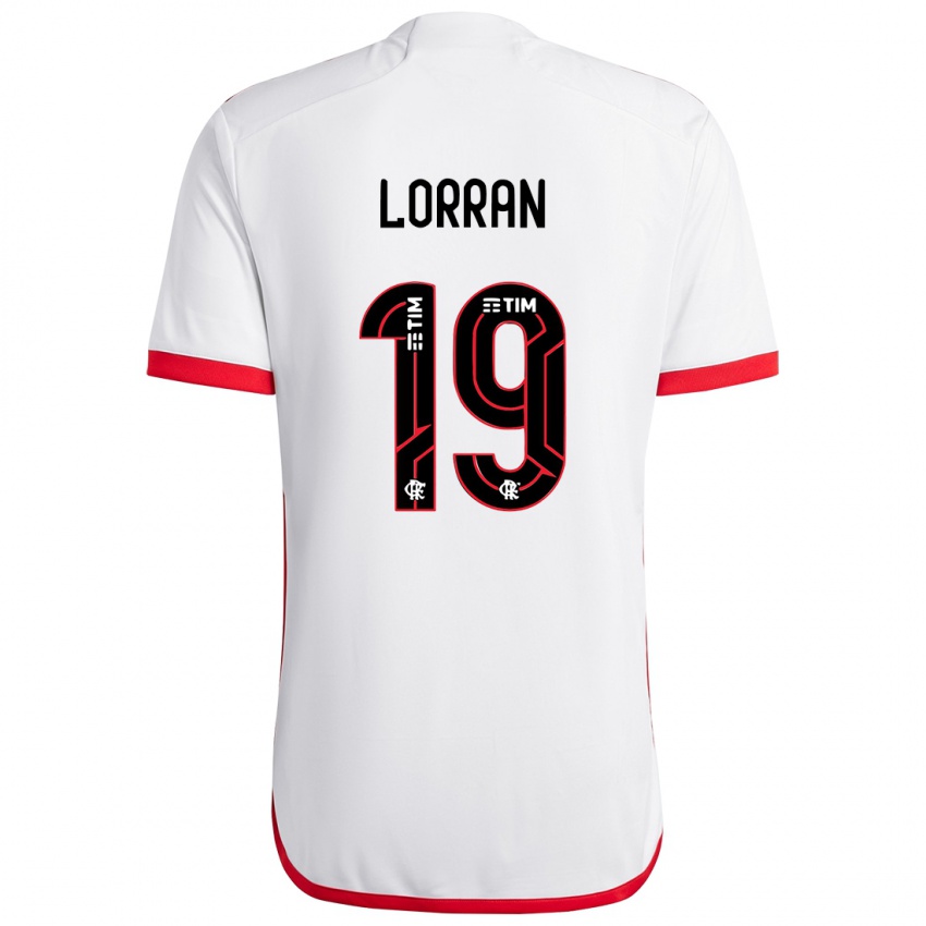 Niño Camiseta Lorran #19 Blanco Rojo 2ª Equipación 2024/25 La Camisa