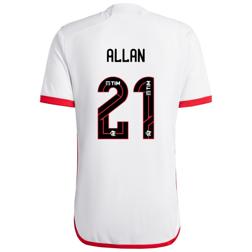 Niño Camiseta Allan #21 Blanco Rojo 2ª Equipación 2024/25 La Camisa