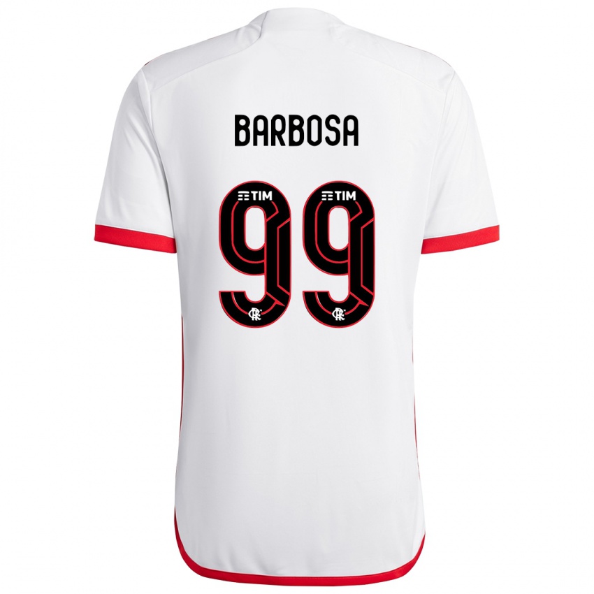 Niño Camiseta Gabriel Barbosa #99 Blanco Rojo 2ª Equipación 2024/25 La Camisa