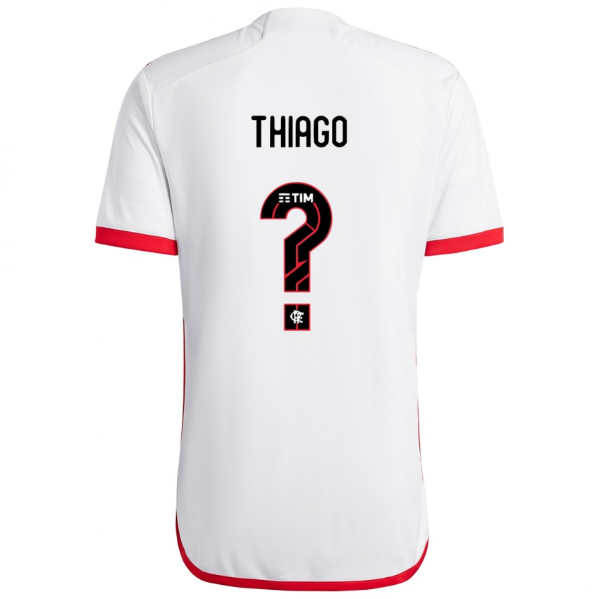 Niño Camiseta Victor Thiago #0 Blanco Rojo 2ª Equipación 2024/25 La Camisa