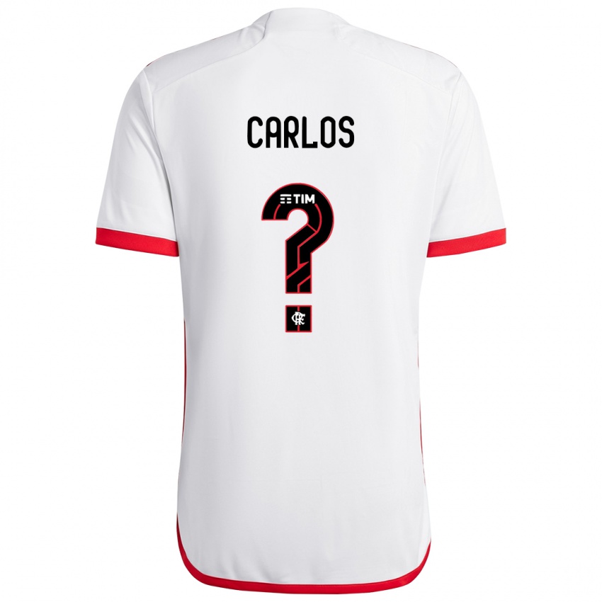 Niño Camiseta Jean Carlos #0 Blanco Rojo 2ª Equipación 2024/25 La Camisa