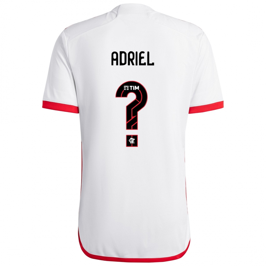 Niño Camiseta Adriel #0 Blanco Rojo 2ª Equipación 2024/25 La Camisa