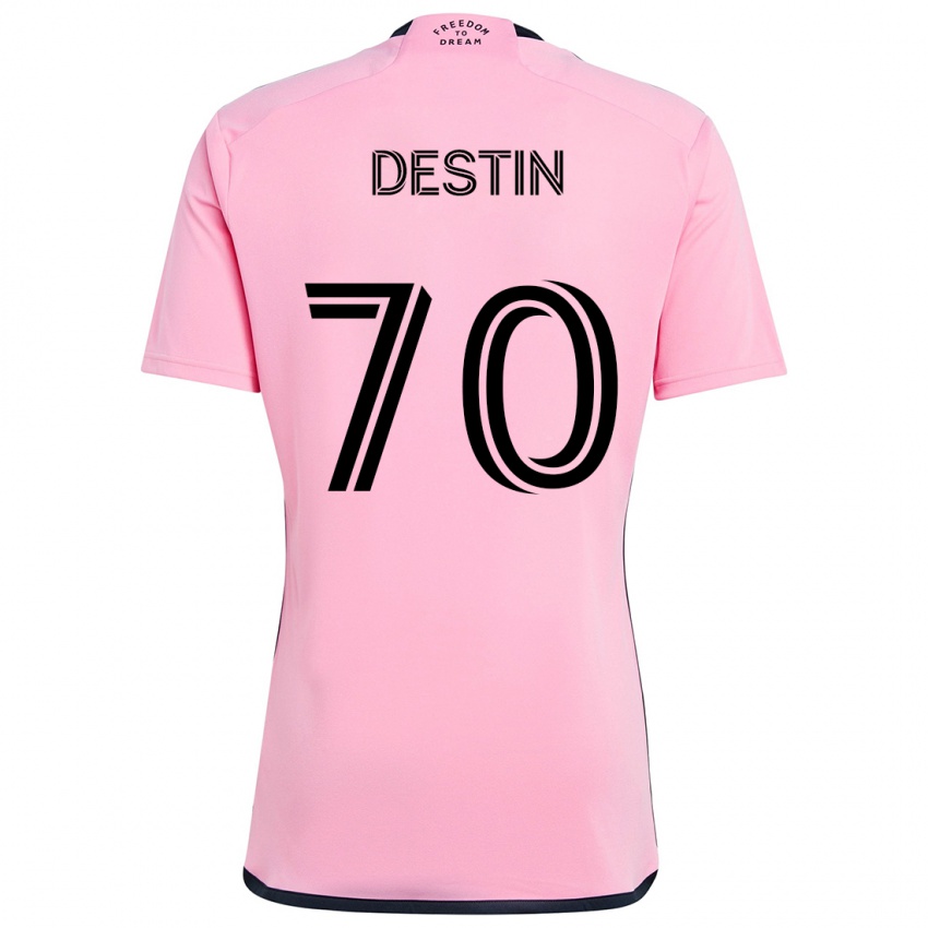 Hombre Camiseta Bryan Destin #70 Rosa 1ª Equipación 2024/25 La Camisa