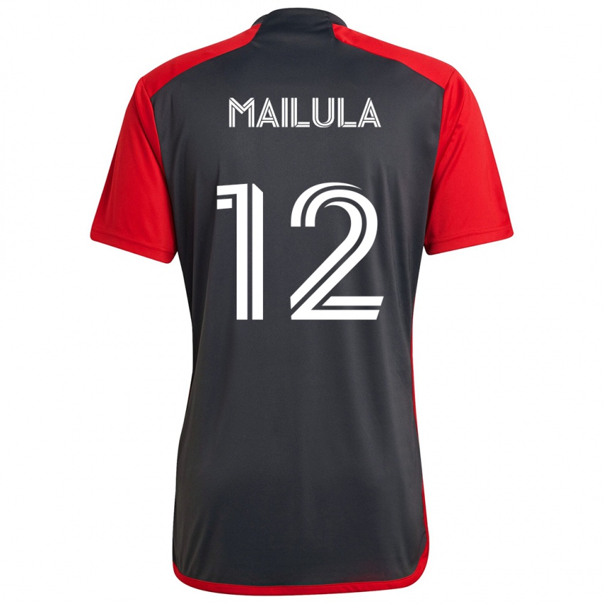 Hombre Camiseta Cassius Mailula #12 Rojo Grayn 1ª Equipación 2024/25 La Camisa