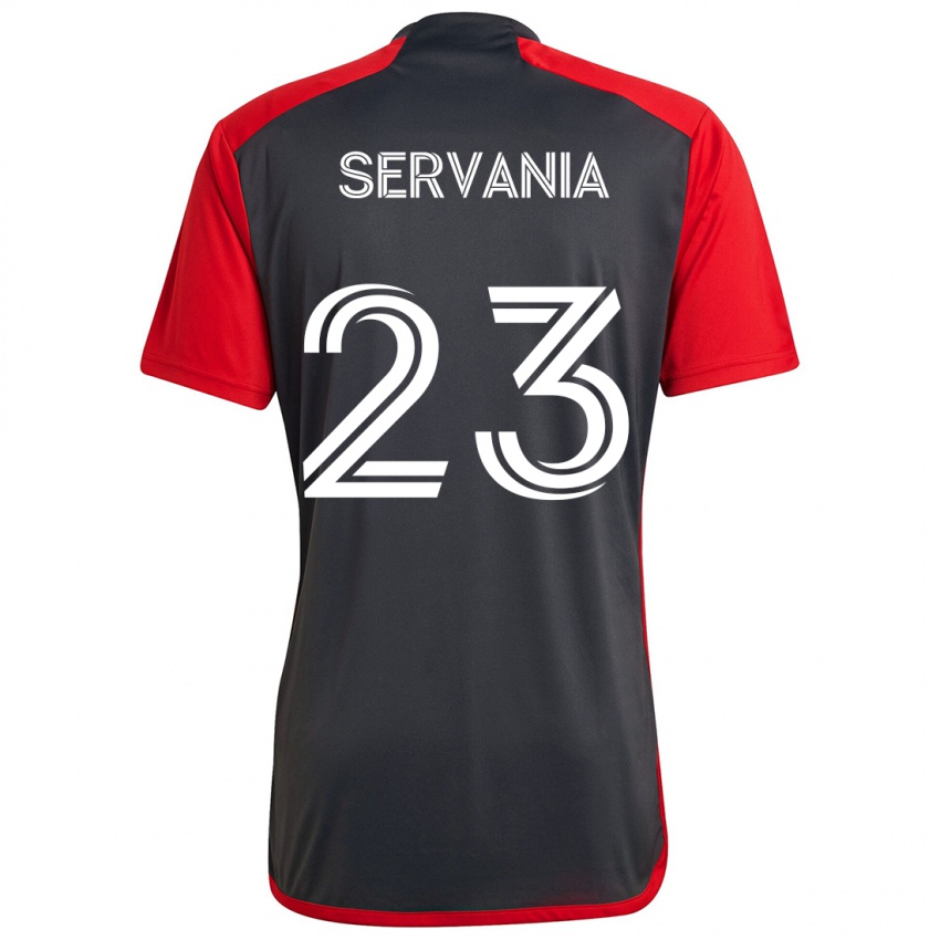 Hombre Camiseta Brandon Servania #23 Rojo Grayn 1ª Equipación 2024/25 La Camisa