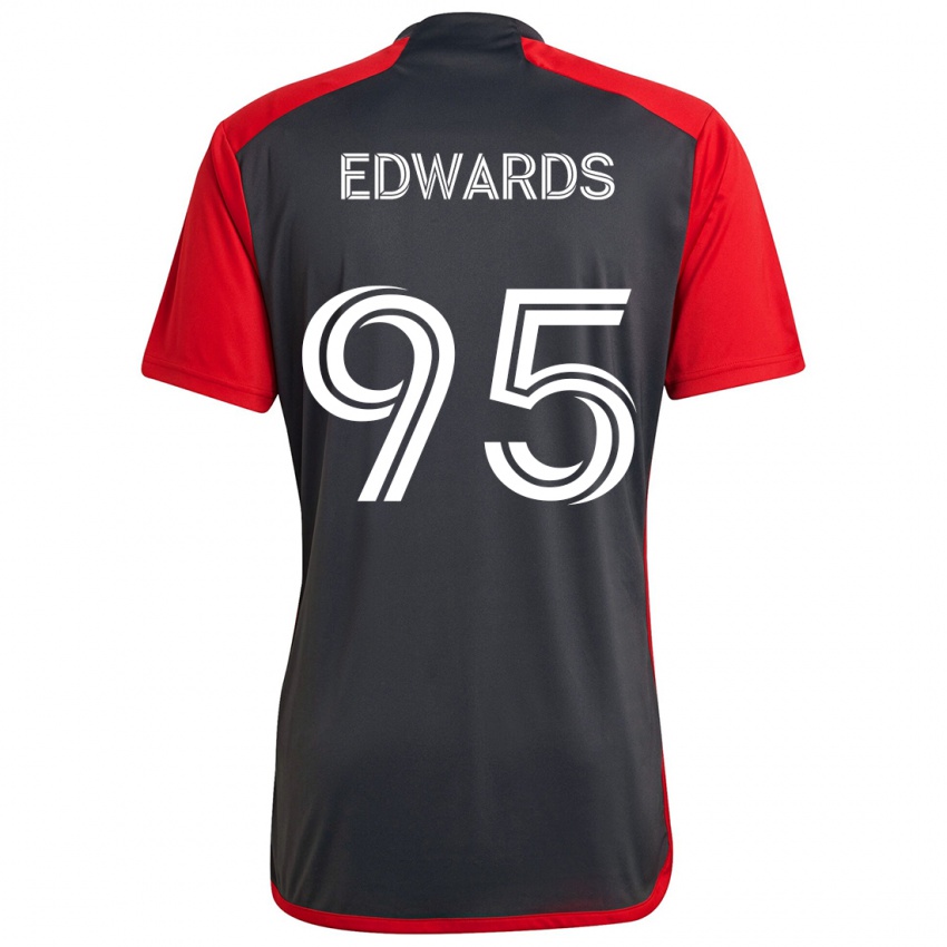 Hombre Camiseta Nathaniel Edwards #95 Rojo Grayn 1ª Equipación 2024/25 La Camisa