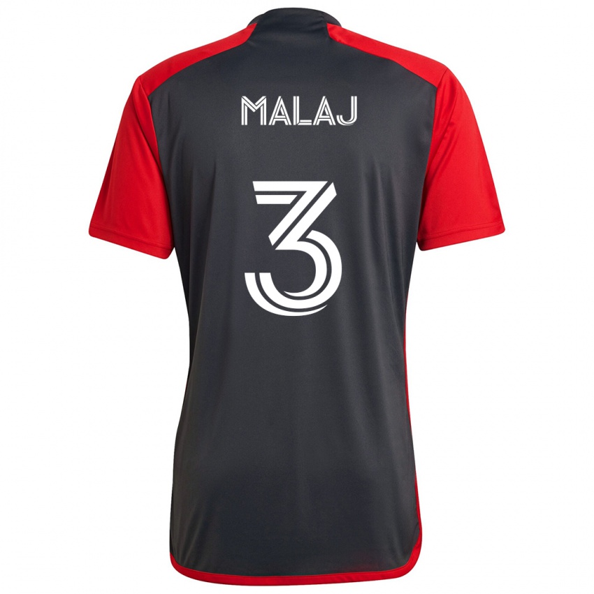 Hombre Camiseta Albert Malaj #3 Rojo Grayn 1ª Equipación 2024/25 La Camisa