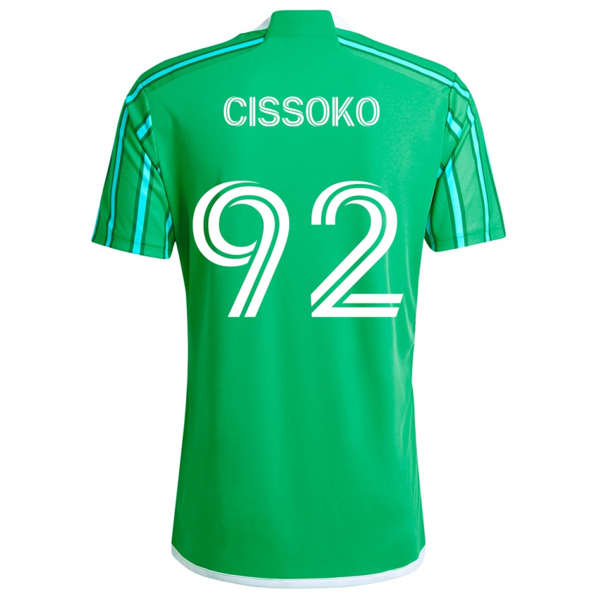 Hombre Camiseta Abdoulaye Cissoko #92 Verde Blanco 1ª Equipación 2024/25 La Camisa