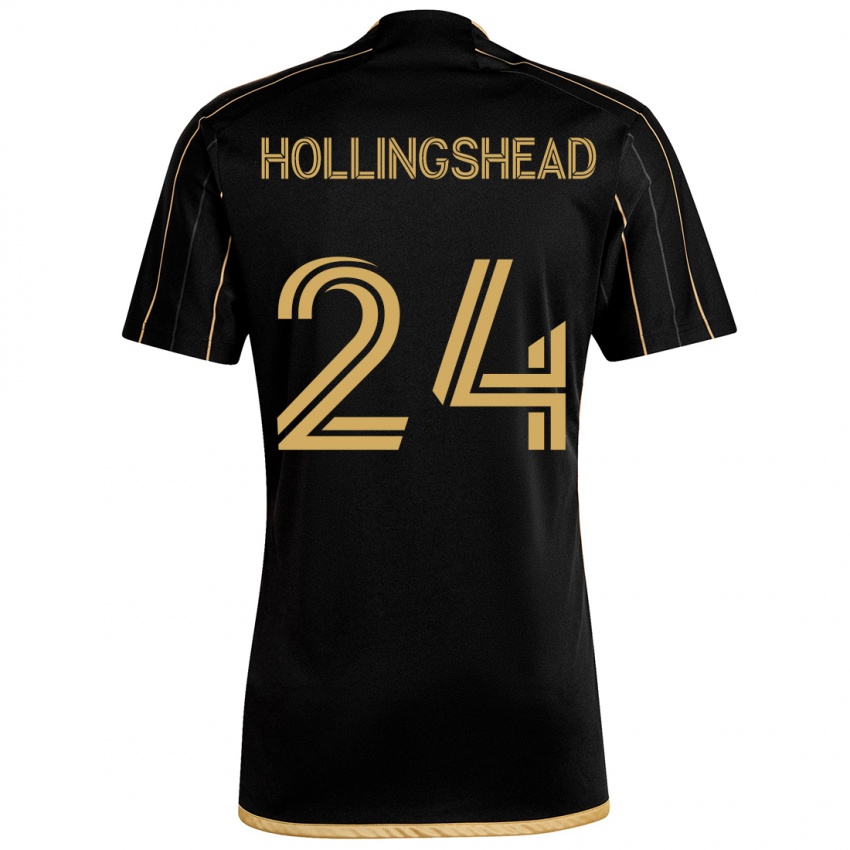 Hombre Camiseta Ryan Hollingshead #24 Oro Negro 1ª Equipación 2024/25 La Camisa