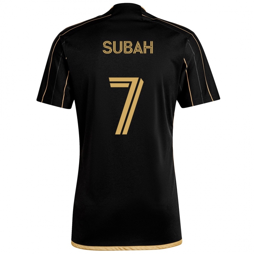 Hombre Camiseta Yekeson Subah #7 Oro Negro 1ª Equipación 2024/25 La Camisa