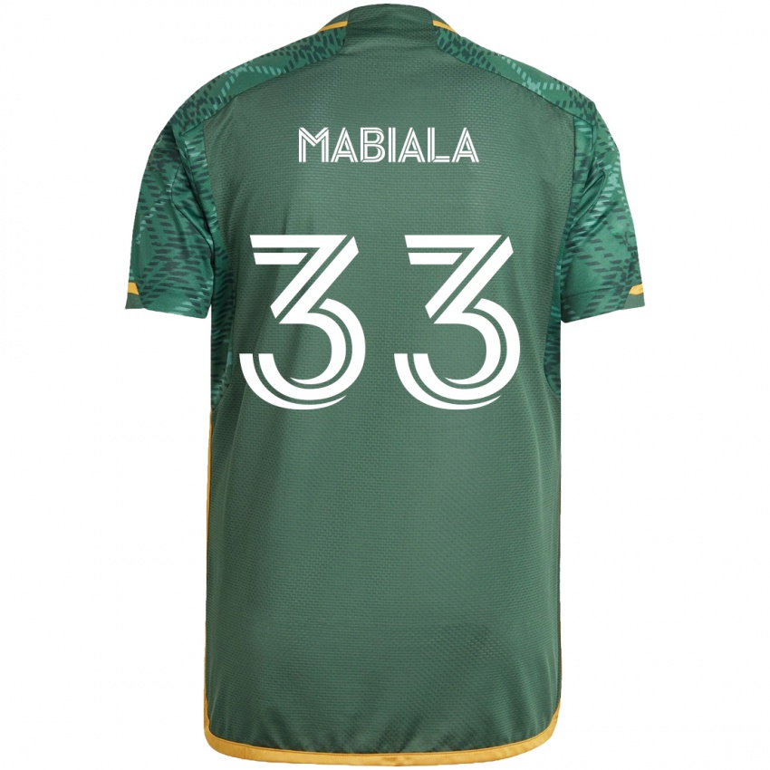 Hombre Camiseta Larrys Mabiala #33 Verde Naranja 1ª Equipación 2024/25 La Camisa