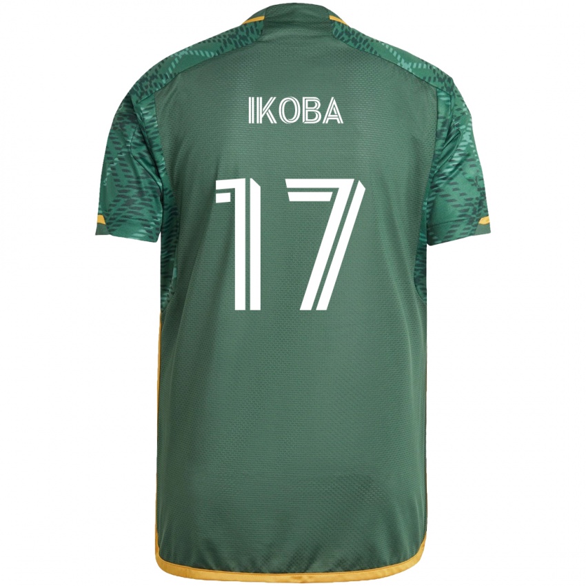 Hombre Camiseta Tega Ikoba #17 Verde Naranja 1ª Equipación 2024/25 La Camisa