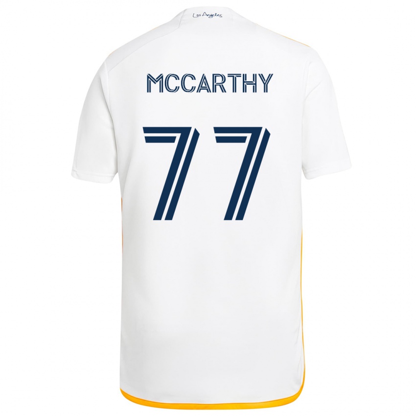 Hombre Camiseta John Mccarthy #77 Blanco Amarillo 1ª Equipación 2024/25 La Camisa