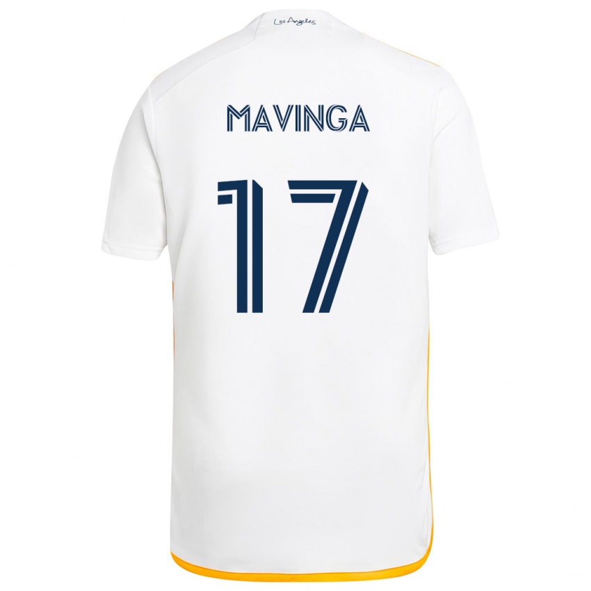 Hombre Camiseta Chris Mavinga #17 Blanco Amarillo 1ª Equipación 2024/25 La Camisa