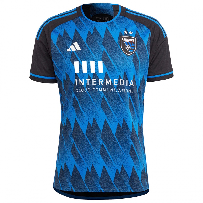 Hombre Camiseta Ihren Namen #0 Azul Negro 1ª Equipación 2024/25 La Camisa