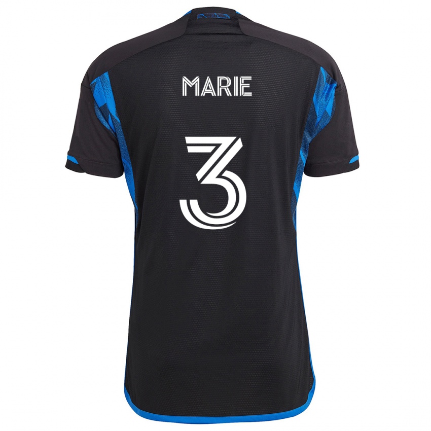 Hombre Camiseta Paul Marie #3 Azul Negro 1ª Equipación 2024/25 La Camisa