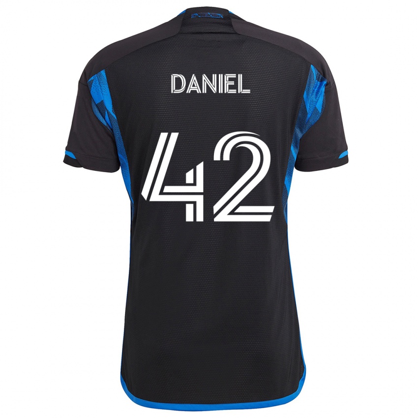 Hombre Camiseta Daniel #42 Azul Negro 1ª Equipación 2024/25 La Camisa