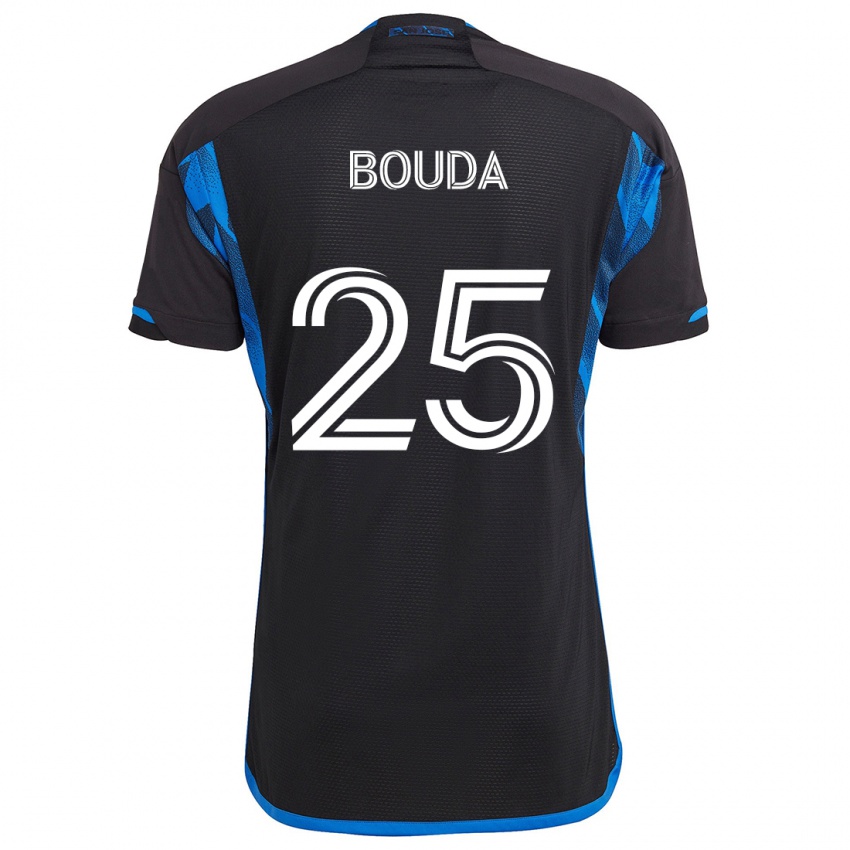 Hombre Camiseta Ousseni Bouda #25 Azul Negro 1ª Equipación 2024/25 La Camisa