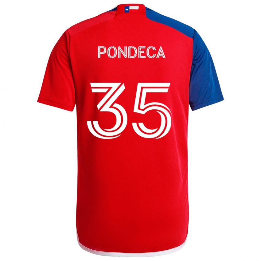 Hombre Camiseta Tomas Pondeca #35 Azul Rojo 1ª Equipación 2024/25 La Camisa