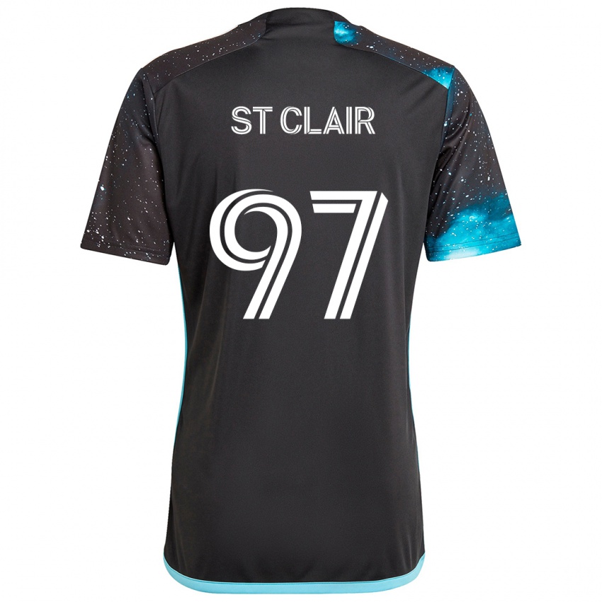 Hombre Camiseta Dayne St. Clair #97 Azul Negro 1ª Equipación 2024/25 La Camisa