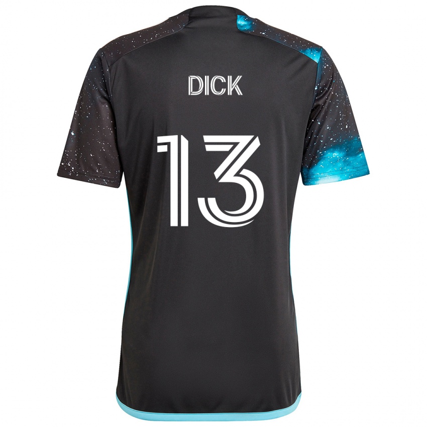 Hombre Camiseta Eric Dick #13 Azul Negro 1ª Equipación 2024/25 La Camisa