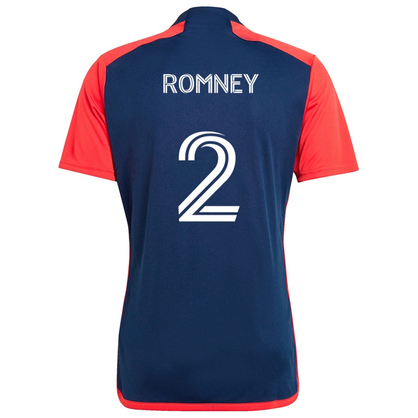 Hombre Camiseta Dave Romney #2 Azul Rojo 1ª Equipación 2024/25 La Camisa