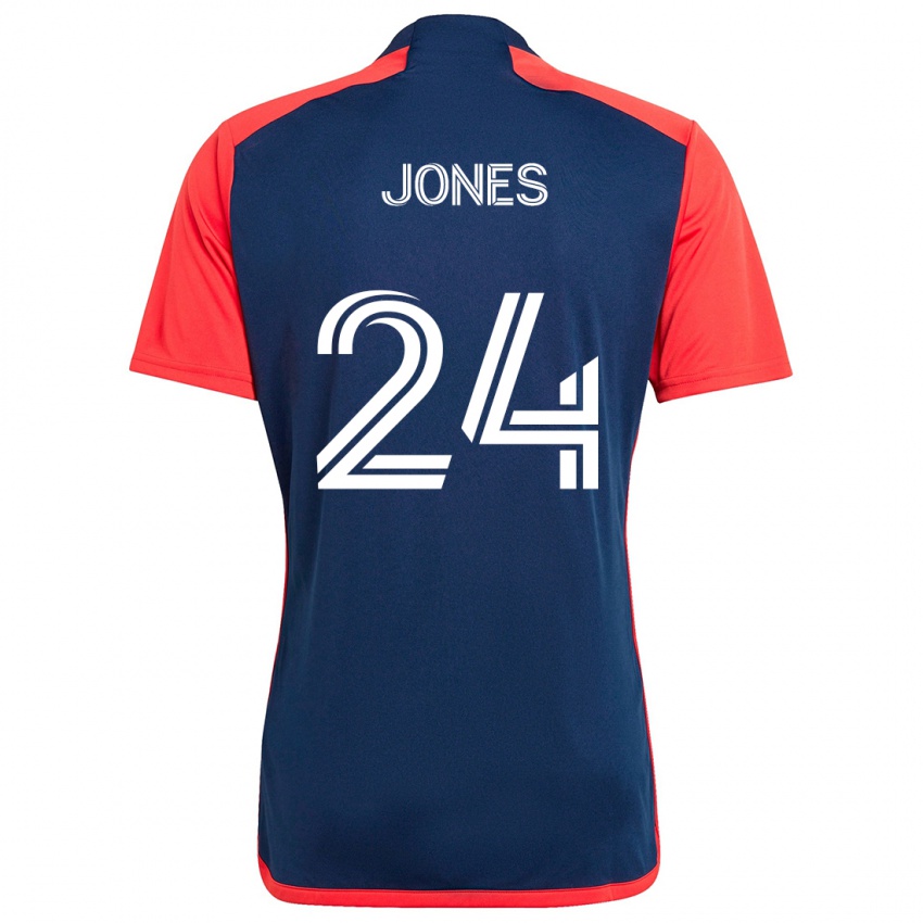 Hombre Camiseta Dejuan Jones #24 Azul Rojo 1ª Equipación 2024/25 La Camisa