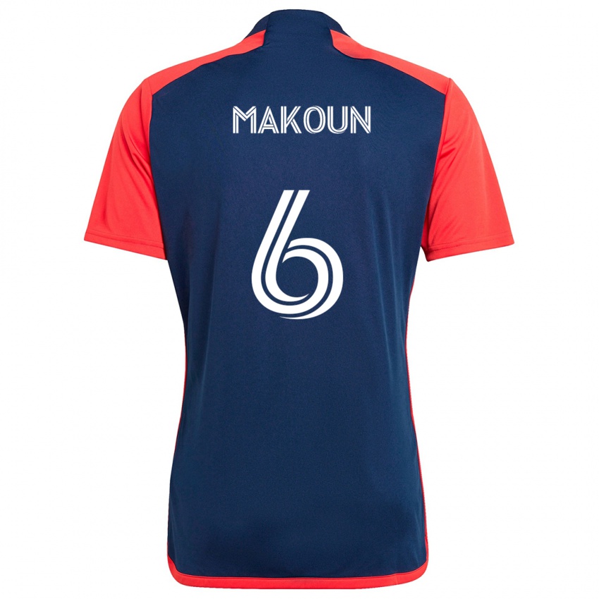 Hombre Camiseta Christian Makoun #6 Azul Rojo 1ª Equipación 2024/25 La Camisa