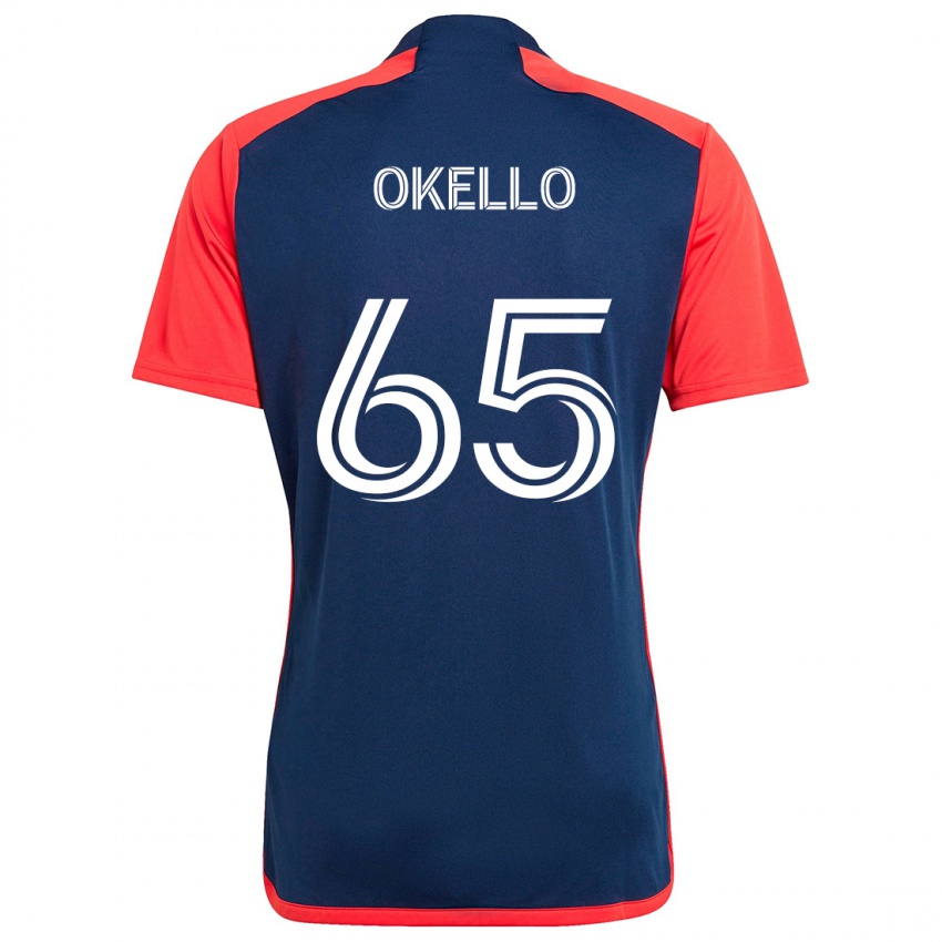 Hombre Camiseta Noble Okello #65 Azul Rojo 1ª Equipación 2024/25 La Camisa