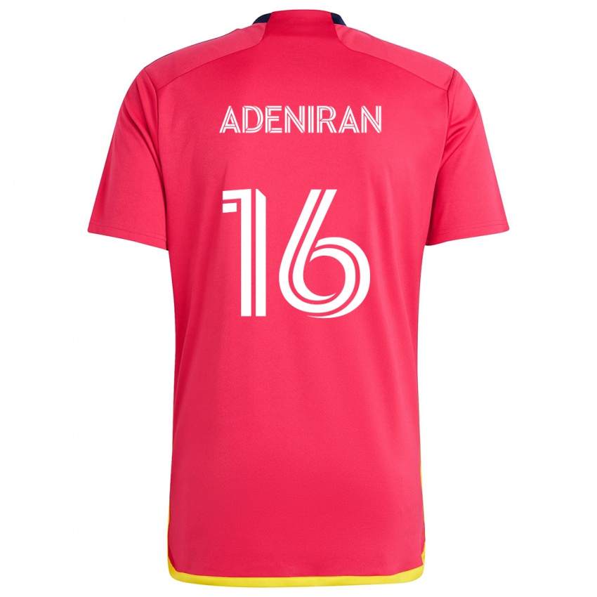 Hombre Camiseta Samuel Adeniran #16 Rojo Azul 1ª Equipación 2024/25 La Camisa