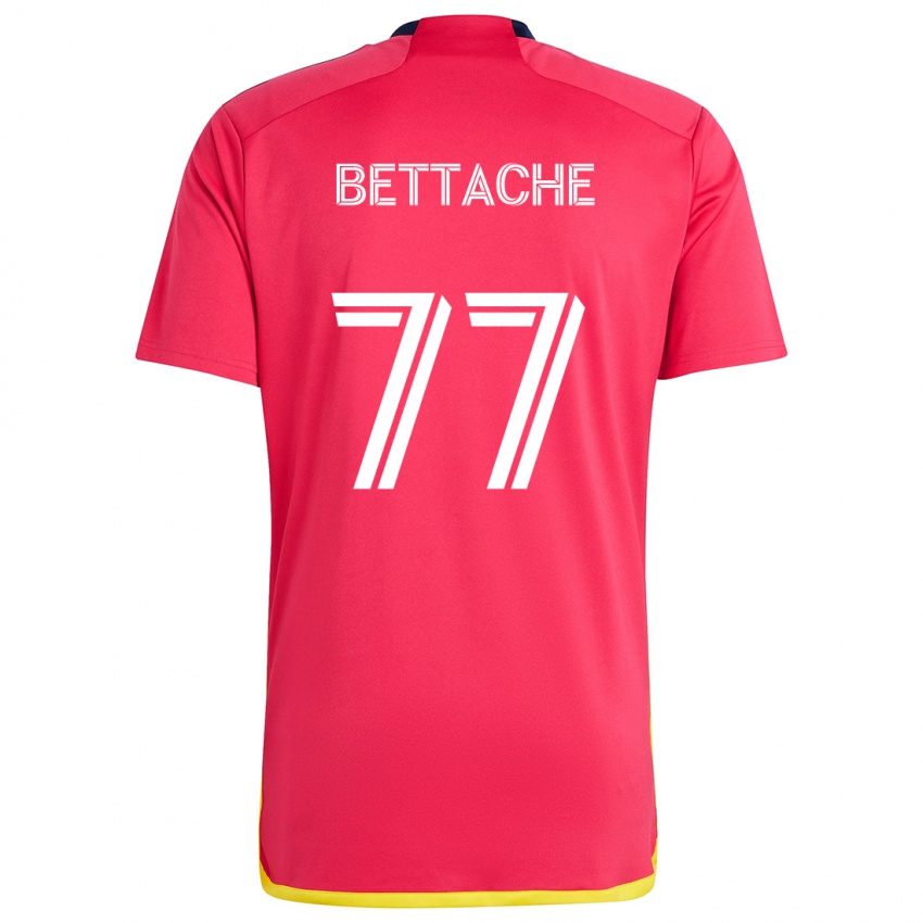 Hombre Camiseta Faysal Bettache #77 Rojo Azul 1ª Equipación 2024/25 La Camisa