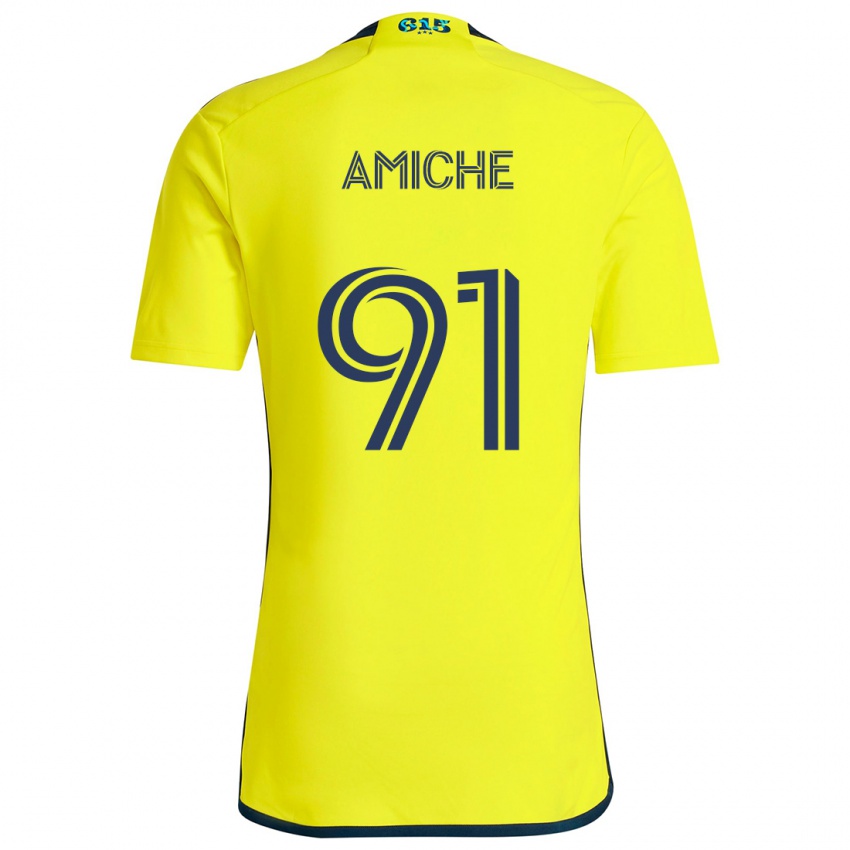 Hombre Camiseta Kemy Amiche #91 Amarillo Azul 1ª Equipación 2024/25 La Camisa