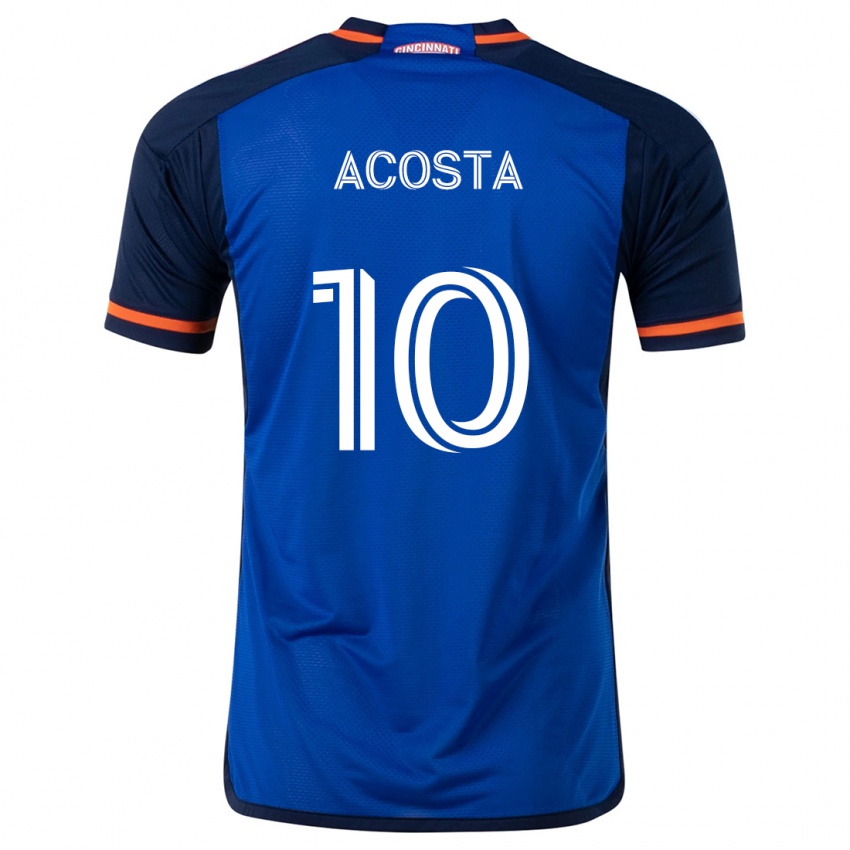 Hombre Camiseta Luciano Acosta #10 Azul Blanco 1ª Equipación 2024/25 La Camisa