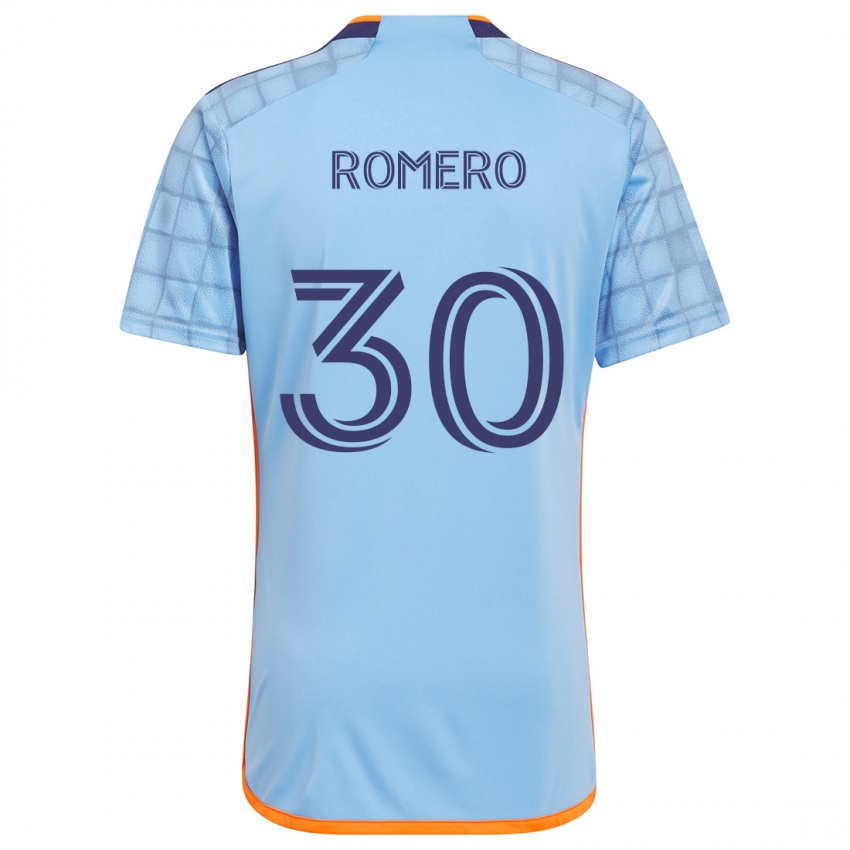 Hombre Camiseta Tomás Romero #30 Azul Naranja 1ª Equipación 2024/25 La Camisa