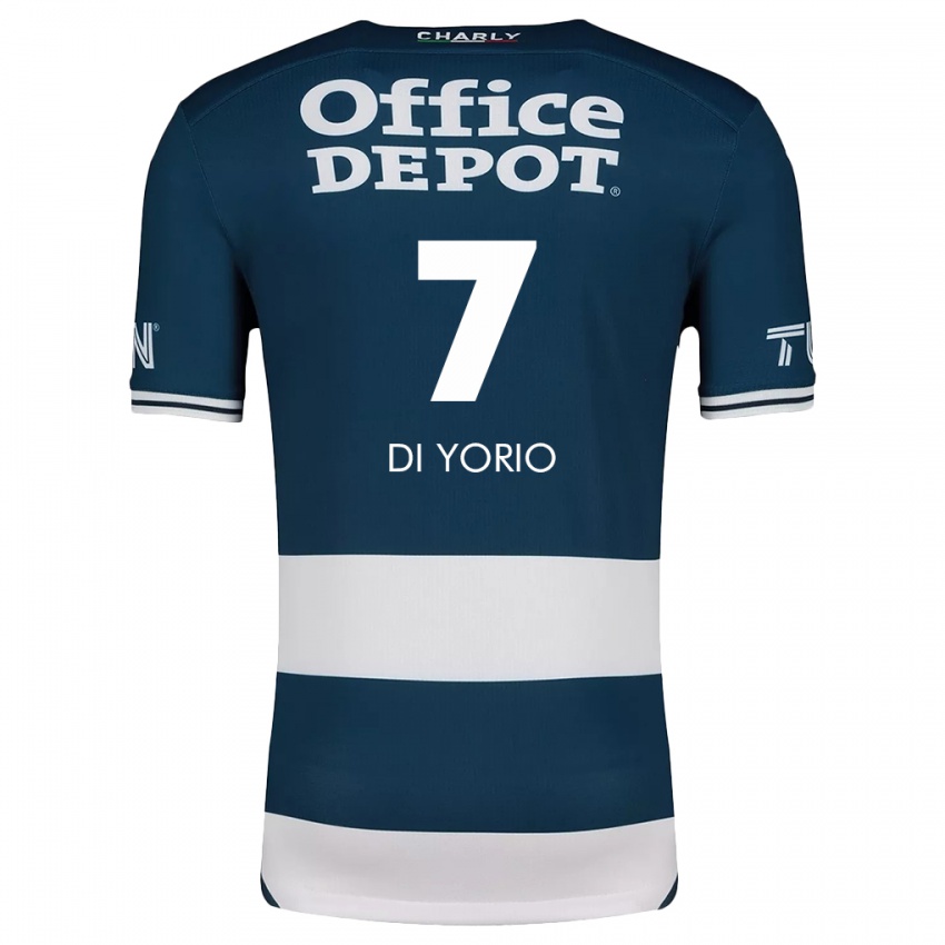 Hombre Camiseta Lucas Di Yorio #7 Azul Blanco 1ª Equipación 2024/25 La Camisa