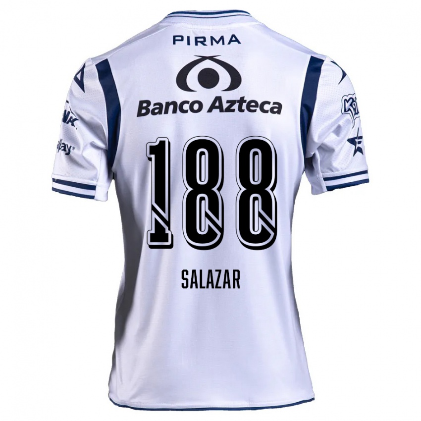 Hombre Camiseta Ronaldo Salazar #188 Blanco Azul Marino 1ª Equipación 2024/25 La Camisa