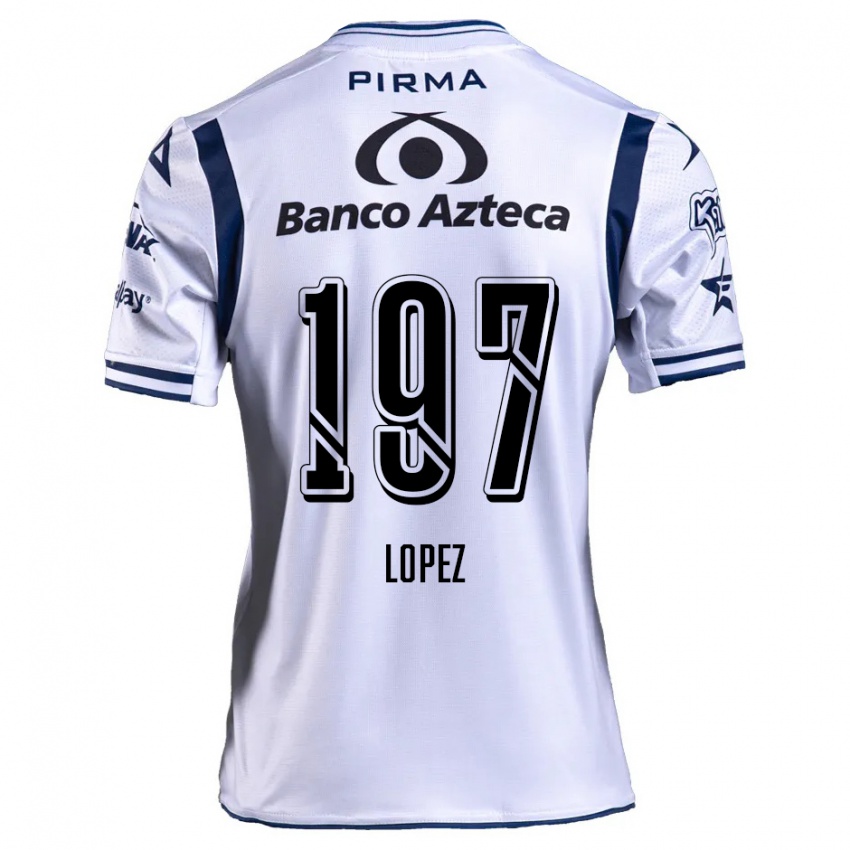 Hombre Camiseta Sebastián López #197 Blanco Azul Marino 1ª Equipación 2024/25 La Camisa