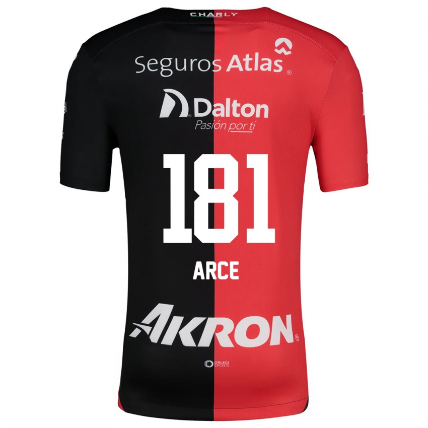 Hombre Camiseta Edson Arce #181 Negro Rojo 1ª Equipación 2024/25 La Camisa