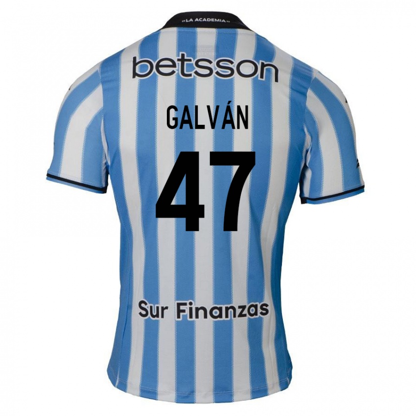 Hombre Camiseta Ignacio Galvan #47 Azul Blanco Negro 1ª Equipación 2024/25 La Camisa