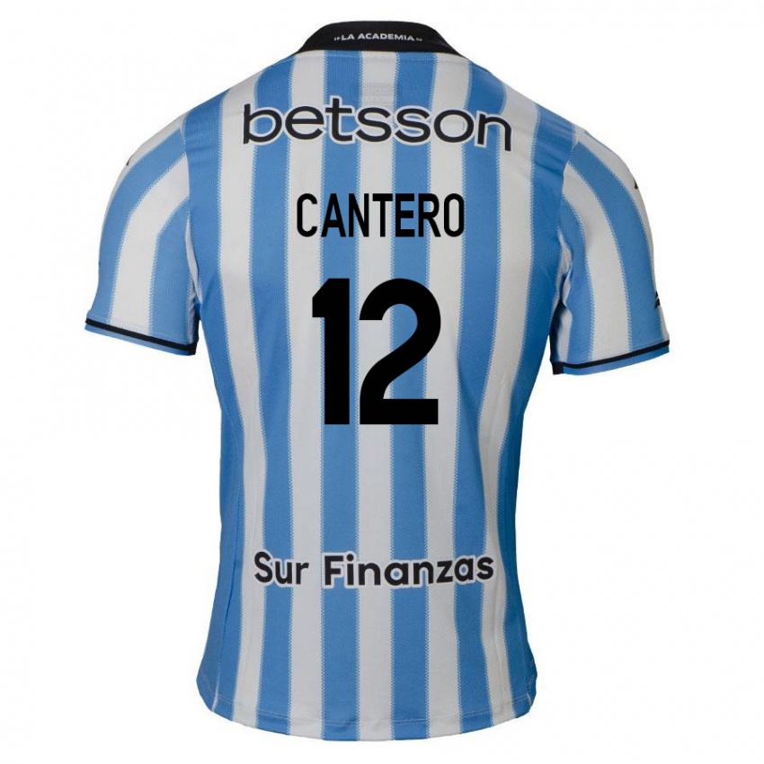 Hombre Camiseta Milton Cantero #12 Azul Blanco Negro 1ª Equipación 2024/25 La Camisa